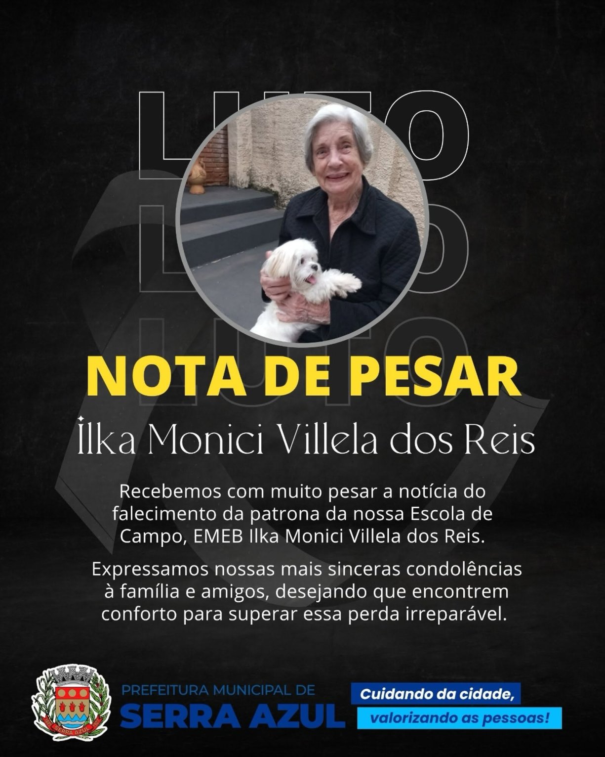 Nota de Pesar - Ilka Monici Villela dos Reis