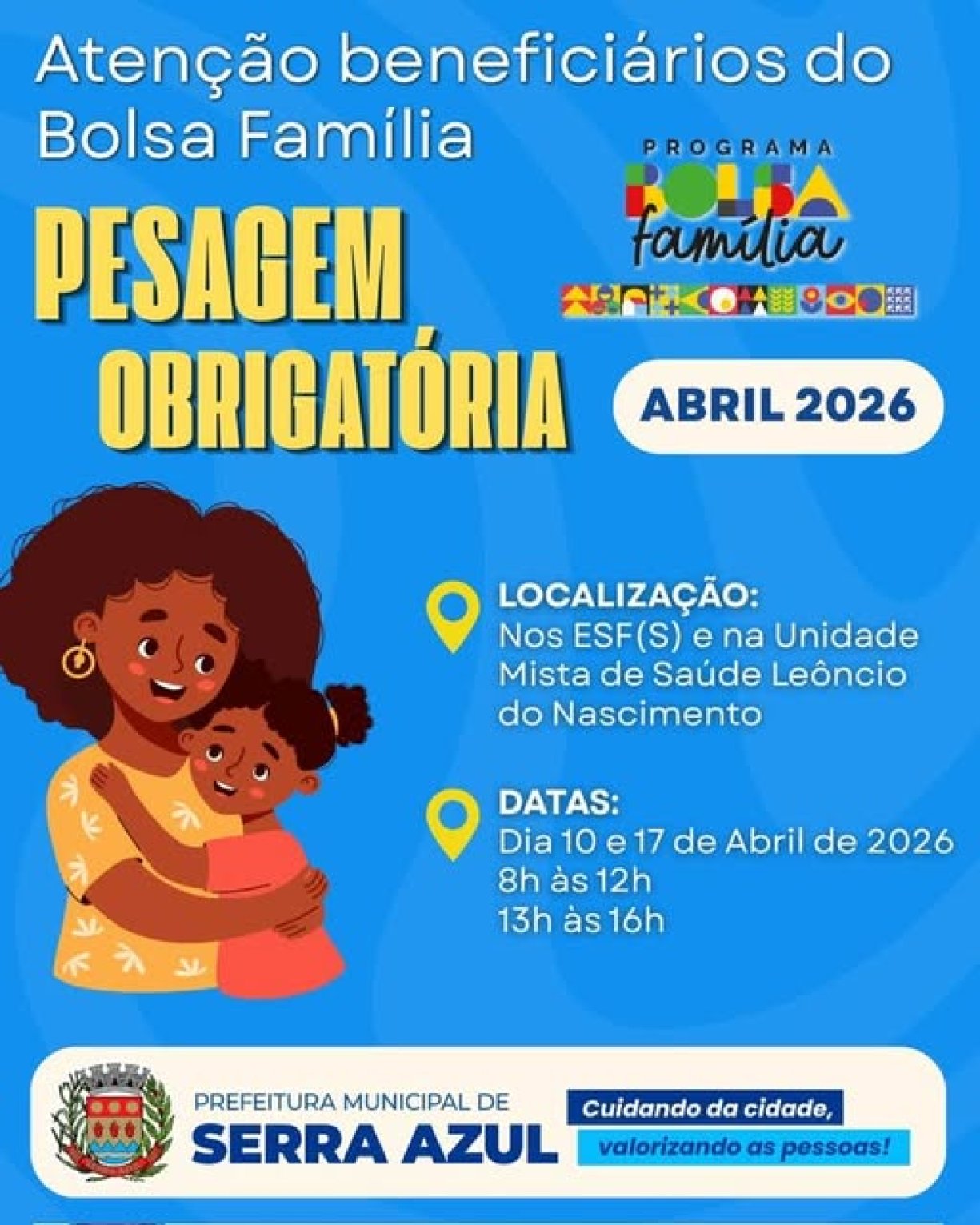 Pesagem Obrigatória - Beneficiários do Bolsa Família