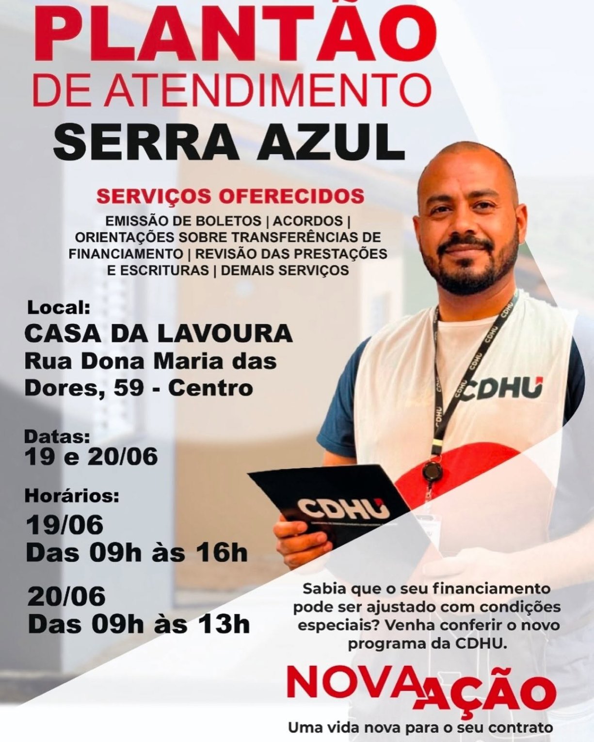 Plantão de Atendimento CDHU - Serra Azul